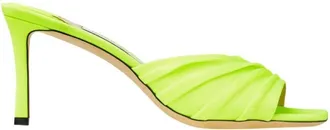 Jimmy Choo London Basil 75 Glossy Jersey Mules, Brand Size 39.5 ( US Size 9.5 )