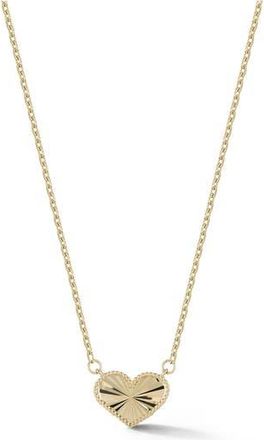 Ember Fine Jewelry Beaded Heart Pendant Necklace in Gold at Nordstrom Rack