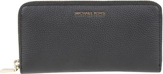 Michael Kors Jet Set Large Slim Zip Around Continental Portemonnee - Dames - Portefeuilles - Zwart - ONE Size - Leer - Accessoires