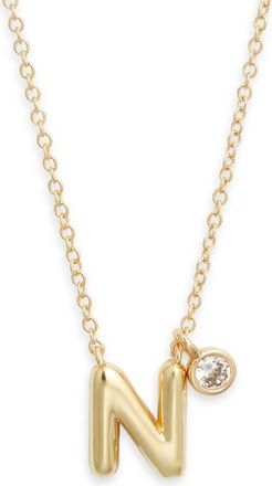 Chelsea28 Goldtone Initial Pendant Necklace in N- Clear- Gold at Nordstrom
