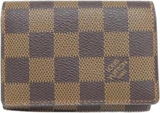 Louis Vuitton Pre-owned Damier Visitekaartjeshouder - Dames - Vintage Accessoires - Bruin - ONE Size - Vintage