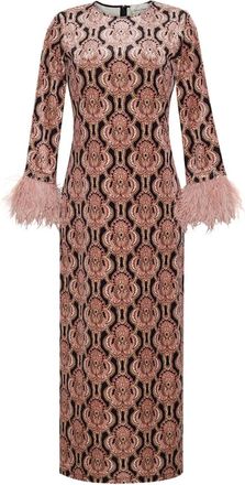 Cara Cara Danya feather-trim dress - Black