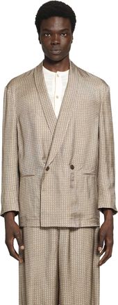 Giorgio Armani Double-Breasted Blazer in Viscose Check