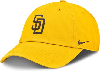Nike San Diego Padres Club Mens Nike Mens MLB Adjustable Hat in Yellow | NB0178HPYP-BEK