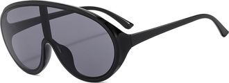 Generic Large Frame Women Outdoor Sunglasses Driving Men Vacation Decorative Sun Glasses(Black)