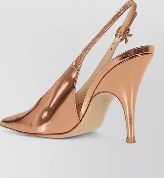 Gianvito Rossi g95605 pointed toe metallic slingback pumps