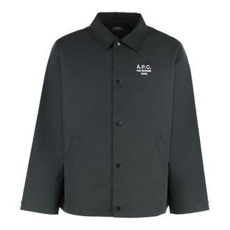 A.P.C. A.p.c., Jassen, Heren, Zwart, M, Katoen, Regis Cotton Blend Overshirt