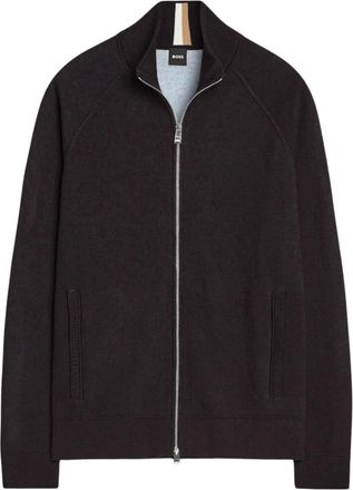 HUGO BOSS Idino Full Zip Cardigan - Heren - Vesten - Zwart - S - Katoen - Truien & Vesten