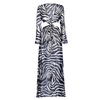 Reina Olga Dames, Jurken, Blauw, Maat: Xs/S Katoen