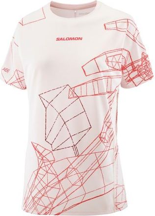 Salomon S/Lab Speed Tee Laufshirt f&uuml;r Damen | rosa/wei&szlig;