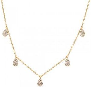 Allurez 0.27ct 14k Yellow Gold Diamond Pave Necklace