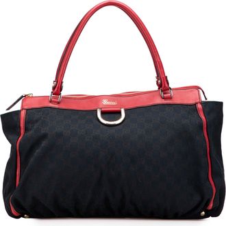 Gucci Pre-owned Womens D Ring Tote Canvasleather - Black Textile - One Size