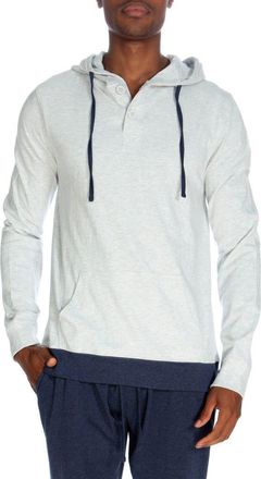 Unsimply Stitched Sleep Henley Hoodie in Heather White at Nordstrom Rack, Size X-Large