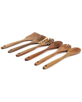 MegaChef 6Pc Acacia Wood Kitchen Utensil Set