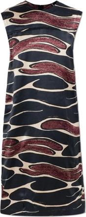 Marni Kleedjes, Dames, Veelkleurig, S, Viscose Jurk met Crimson Flow Print