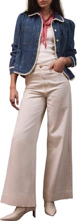 Mint Velvet Wide Leg Jeans in Ivory at Nordstrom, Size 10