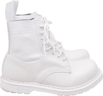 Maison Margiela Mm6 Maison Margiela x Dr. Martens 1460 Biker Boots in White Leather