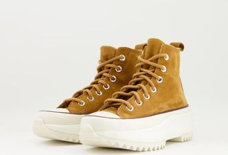 Converse Run Star Hike Hi - Sneakers alte in camoscio color cuoio-Marrone