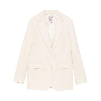 Semicouture Giacca in Lana Ebano - Jackets - Mujer - Blanco - XL