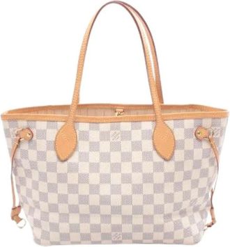 Louis Vuitton Pre-owned Tote Bags, female, White, Size: ONE SIZE Pre-owned Neverfull PM Damier Azur Tote Bag