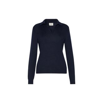 Max Mara Su&eacute;ter tipo polo - Knitwear - Mujer - Azul - L