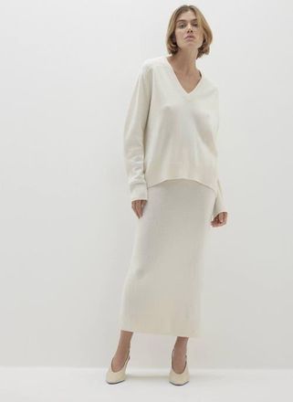 Naked Cashmere Sydney V-Neck Cashmere Sweater in Ecru at Nordstrom, Size X-Small