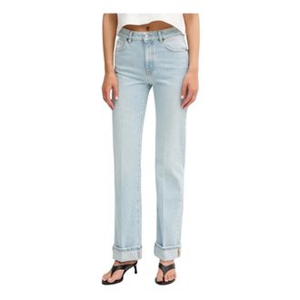 Vicolo Jeans, Dames, Blauw, L, Katoen, Jodie Straight Jeans