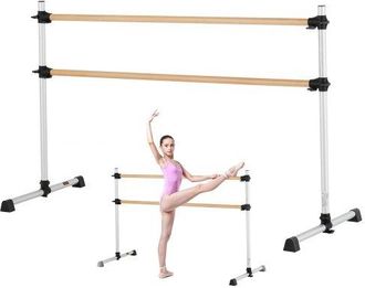 OEM Barra De Baile Independiente Doble, Altura Ajustable 170-1165 Mm, Barra El&aacute;stica De Madera Para Ejercicios De Ballet, Entrenamiento De Equilibrio Y Re