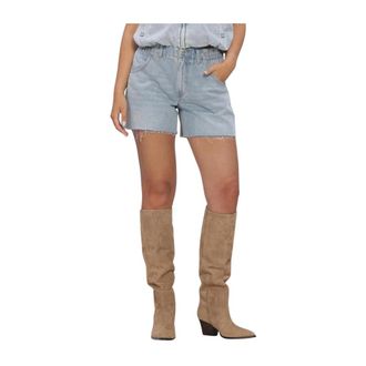 Catwalk Junkie Denim Short With Elastic Waistband - Dames - Denim shorts - Blauw - W26 - Denim - Korte Broeken