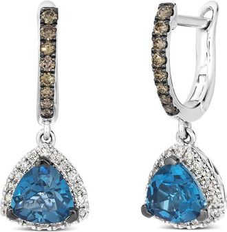 Le Vian 14K 2.10 Ct. Tw. Diamond & London Blue Topaz Drop Earrings