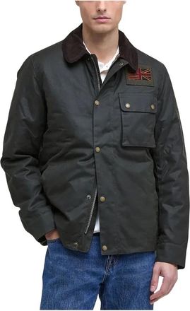Barbour Jassen, Heren, Groen, L, Steve Mc Queen Workers Wax Jas