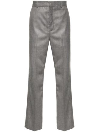 Acne Studios pressed-crease mélange straight-leg trousers - Grey