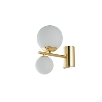 Netlighting Hera Twin Globe Wall Lamp Gold Opal G9