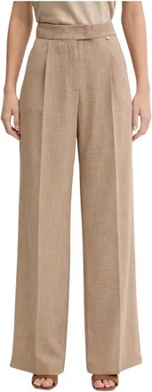 Liu Jo M&eacute;lange Stof Palazzo Broek - Dames - Wijde Broeken - Bruin - M - Polyester - Broeken