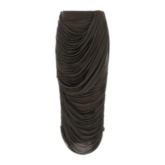 Magda Butrym Midi Skirts, female, Brown, Size: XS Draped Midi Skirt
