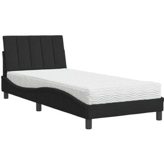 vidaXL Cama Con Colch&oacute;n Terciopelo Negro 90x190 Cm Vidaxl