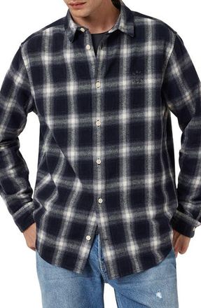 AllSaints Have Check Plaid Button-Up Shirt in Azzurra Blue at Nordstrom, Size Medium