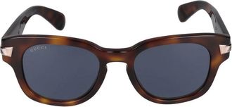 Gucci Blauwe Havana Zonnebril Gg 1518S Stijl - Heren - Zonnebrillen - Bruin - 51 MM - Accessoires