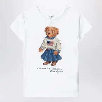 Polo Ralph Lauren T-shirt Polo Bear in cotone bianca