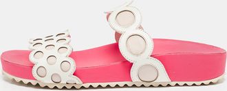 Sophia Webster White Leather Slide Flats