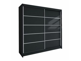Mirjan24 Armario Closico 153, Negro, 215x180x58cm, Puertas De Armario: Correderas, N&uacute;mero De Estantes: 5