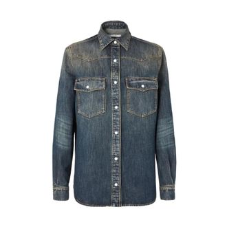 Fendi Camisa Western - Blouses & Shirts - Mujer - Azul - 2XS
