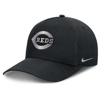 Nike Cincinnati Reds Rise Nike Mens Dri-FIT MLB A-Frame Trucker Adjustable Hat in Black | NB1E0FBPRED-HWD