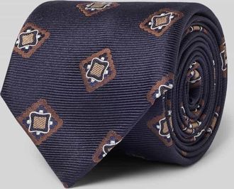 Altea Krawatte aus Seiden-Baumwoll-Mix Modell Gange in Marine, Gr&ouml;&szlig;e 1