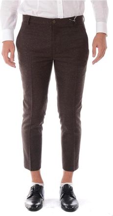 Daniele Alessandrini Jeans - Heren - Vrijetijds broeken - Bruin - S - Wol - Broeken