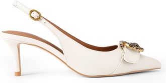 Kurt Geiger Womens Leather Kgl Mayfair Sling Sm Egl Heels - White - Size UK 4