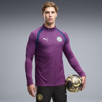 Puma Top da training Manchester City con zip corta da uomo, Accessori, Viola, XXL
