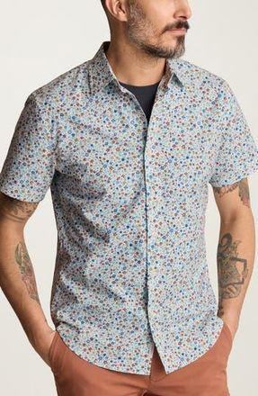 Bonobos Riviera Floral Short Sleeved Stretch Cotton Shirt in White Prescott Floral at Nordstrom Rack, Size Medium