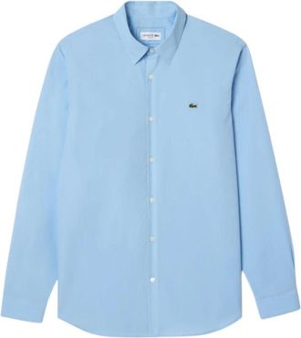 Lacoste Slim Fit Overhemd - Heren - Casual Overhemden - Blauw - L - Katoen - Overhemden