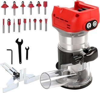 OEM Fresadora Inal&aacute;mbrica De 18 V Con Motor Sin Escobillas - Compatible Con La Bater&iacute;a Milwaukee M18 - 800 W, 30 000 Rpm, 6 Velocidades, Con Accesorios